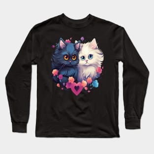 Persian Cat Couple Valentine Long Sleeve T-Shirt